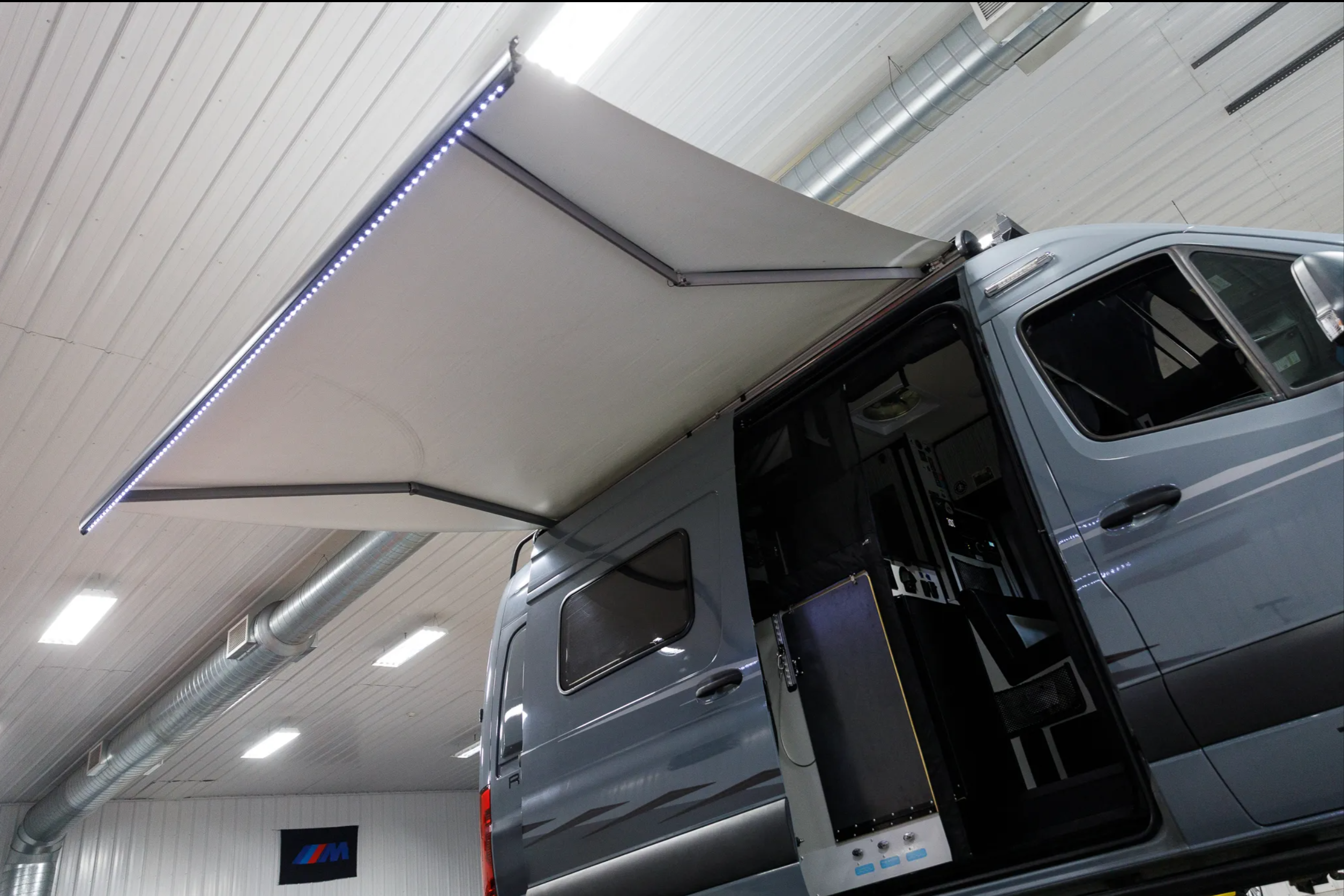 Side view with LED awning deployed